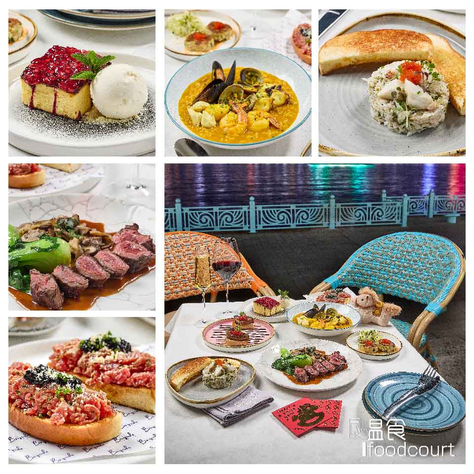 The Bayside 六道菜賀歲煙花晚餐套餐-鮮甜蟹鉗肉；手切煙燻和牛他他；自家乾式熟成和牛西冷牛扒；海鮮寶藏龍蝦湯燉飯；芝士蛋糕